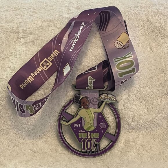 Run Disney 2024 Wine & Dine 10K Tiana Medal - Picture 1 of 4